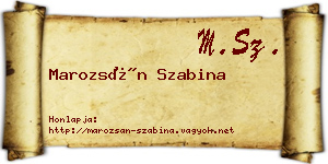 Marozsán Szabina névjegykártya